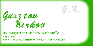 gusztav mirkov business card